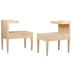 Pair of Custom Faux Bois Side Tables by William Haines