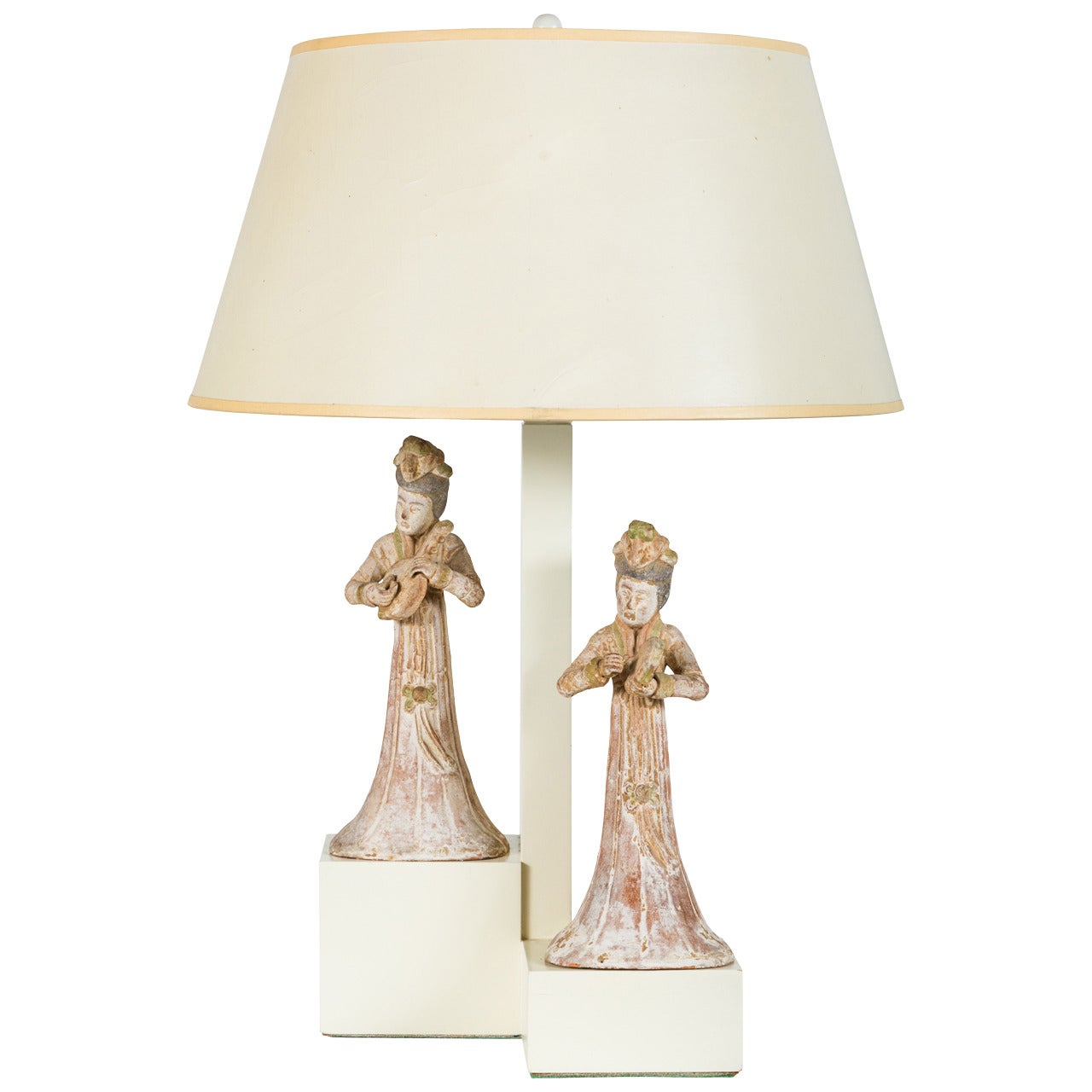 Armature Lamp with Asian Figures Designed by William Haines