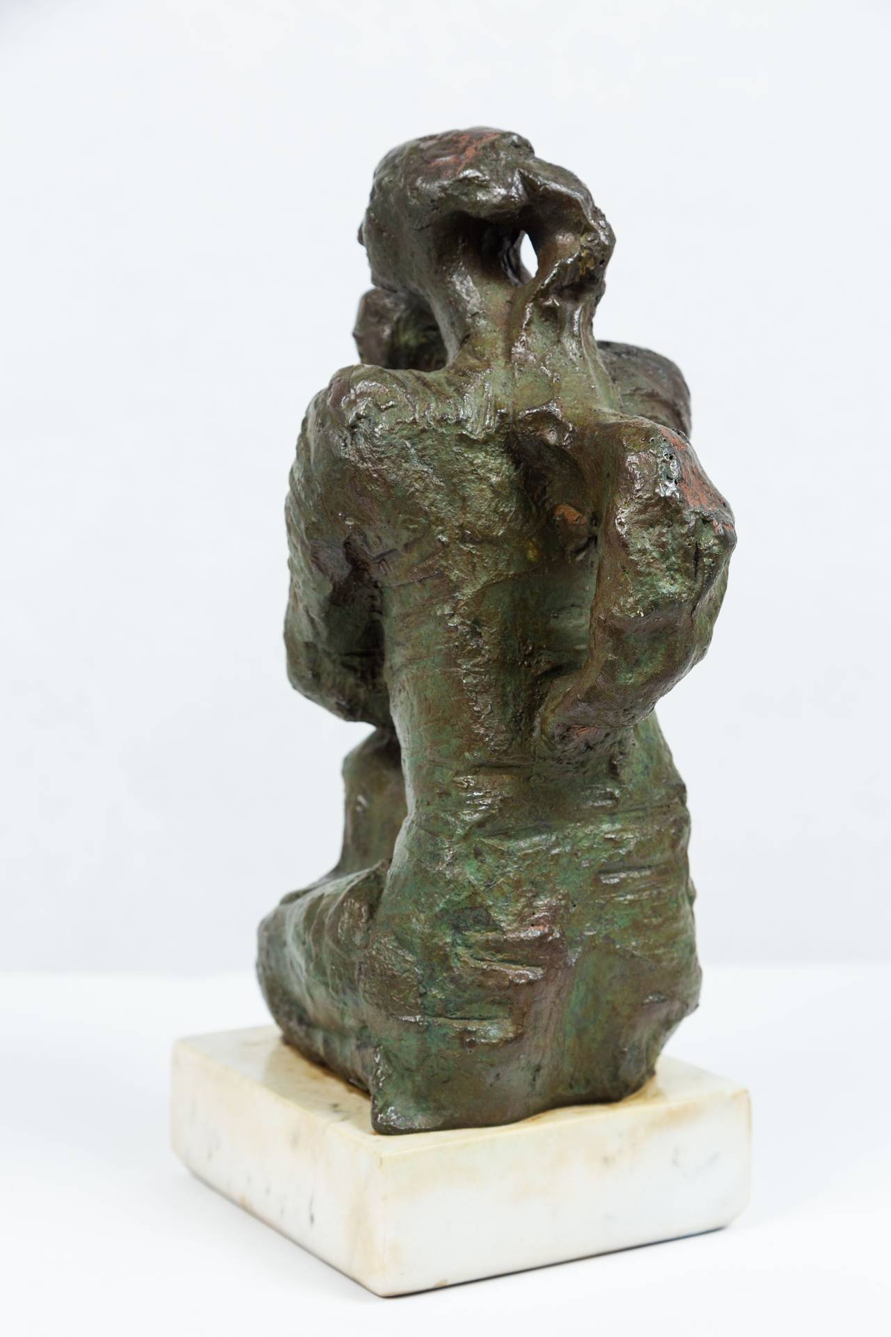 Brutalismo Madre e figlio in bronzo di José Mariano Pagés Scultura in vendita