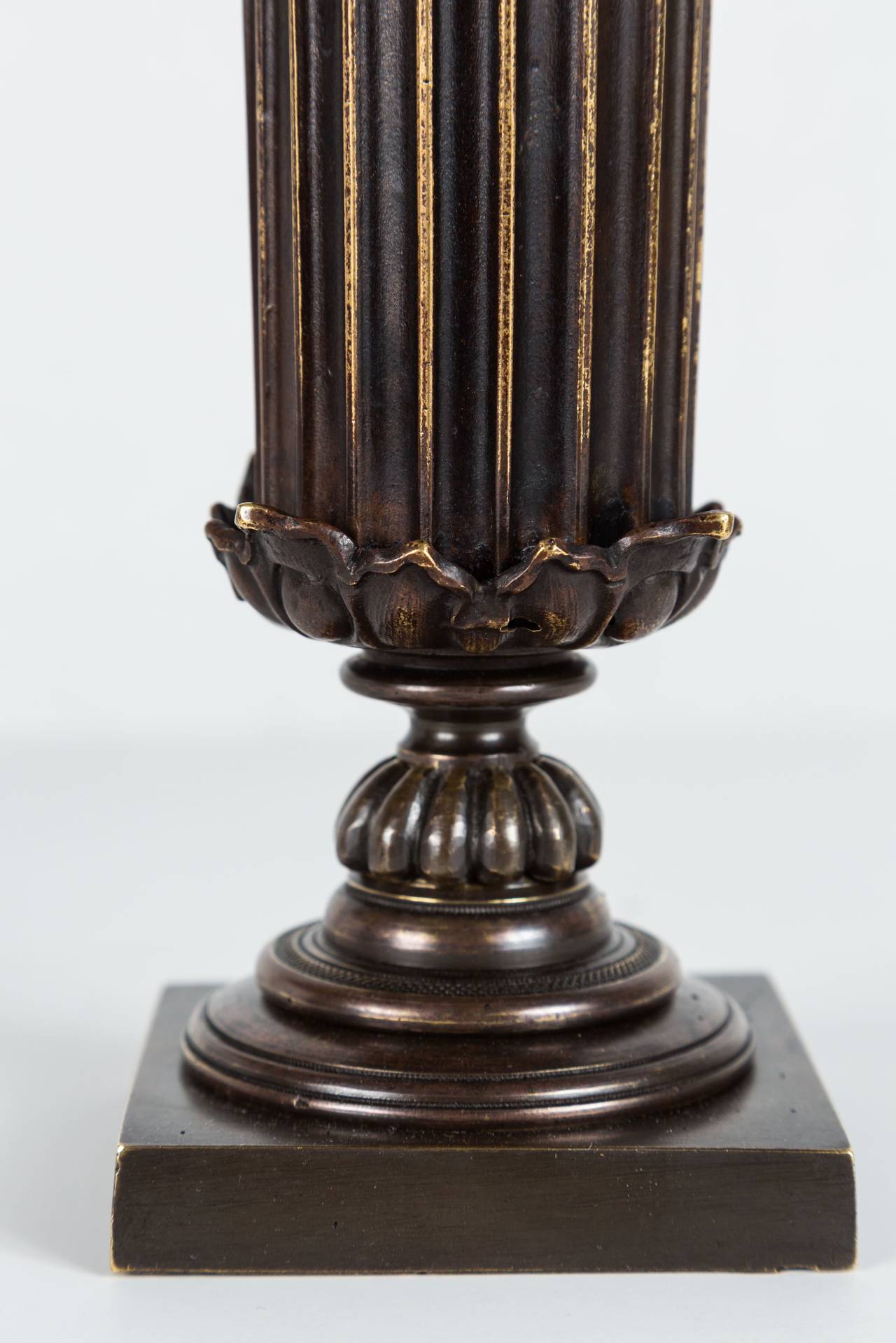 20th Century Pair of Small Bronze Neoclassical Vases