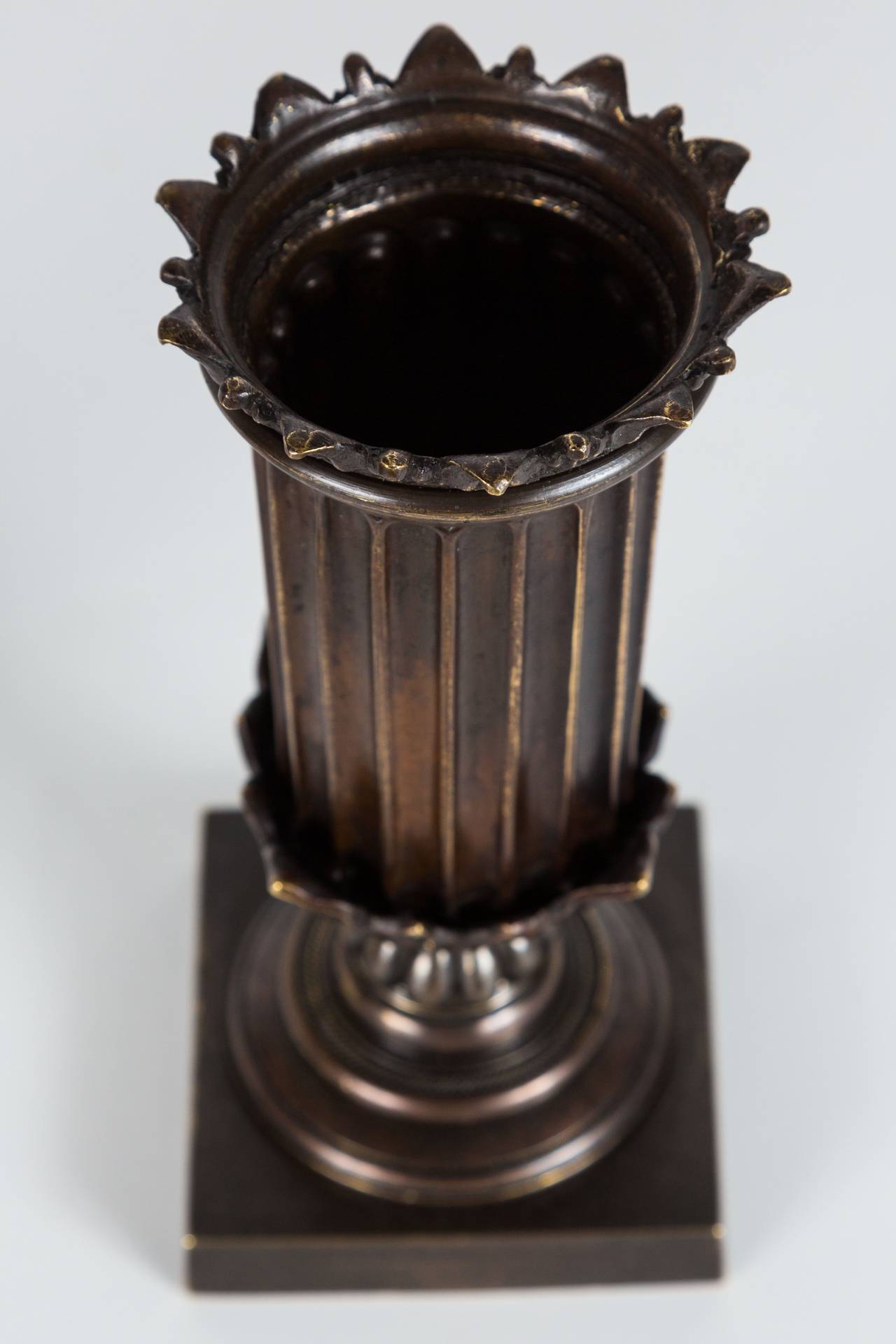 American Pair of Small Bronze Neoclassical Vases