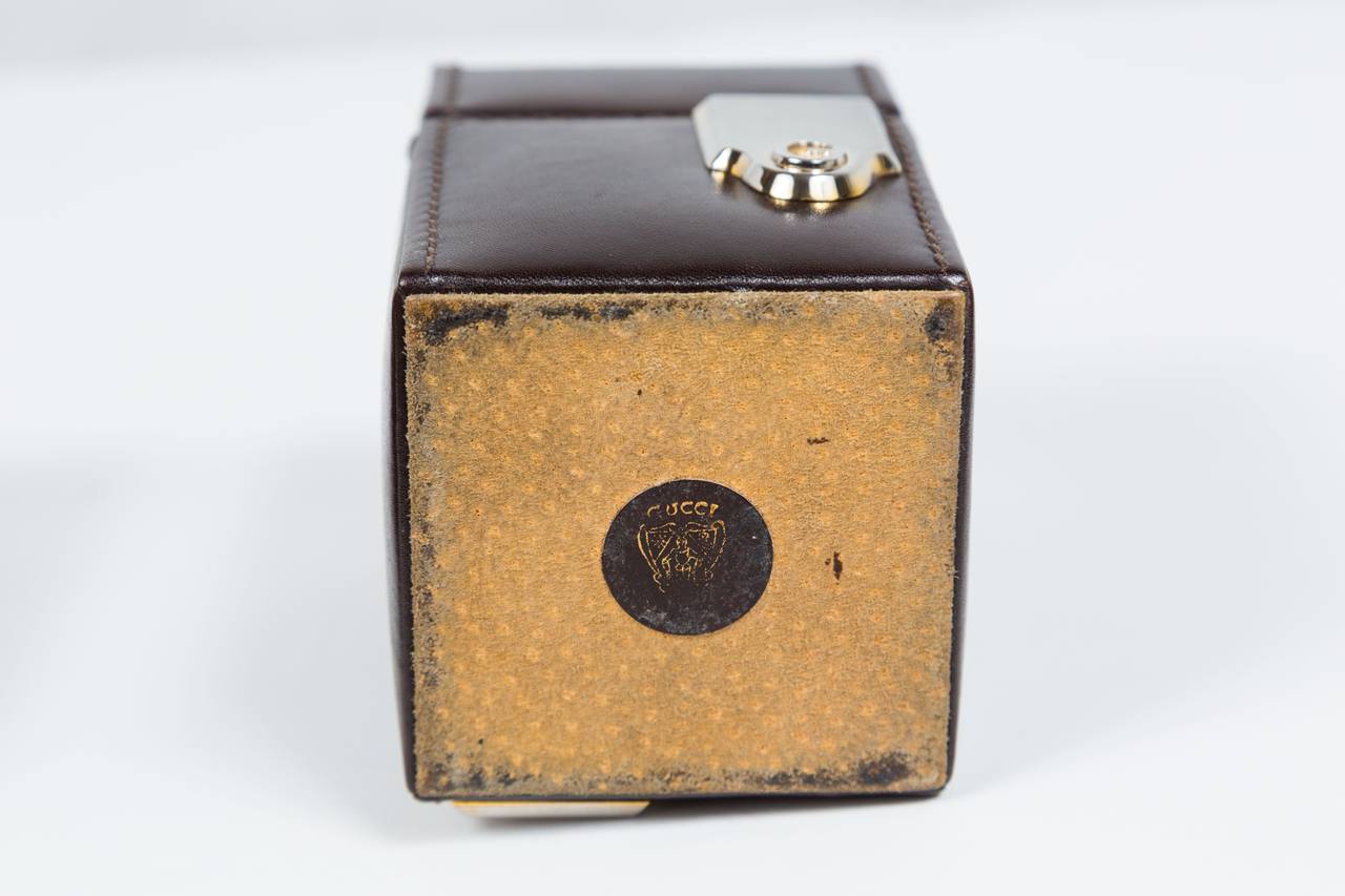 Gucci Leather Box, Lighter and Notepad Holder at 1stDibs