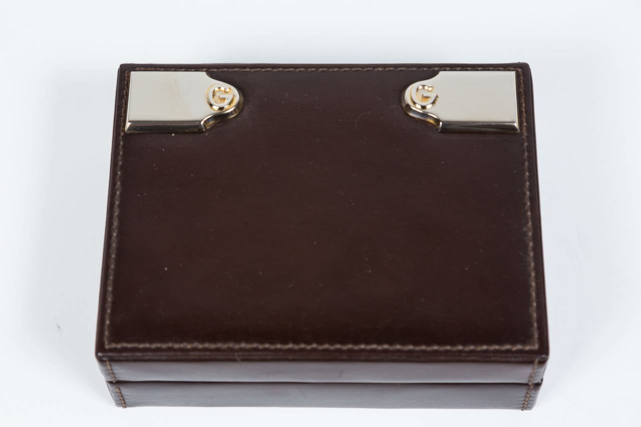Gucci Leather Box, Lighter and Notepad Holder at 1stDibs