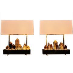 Special Edition "Pedra" Rock Crystal Table Lamps, Dragonette Private Label
