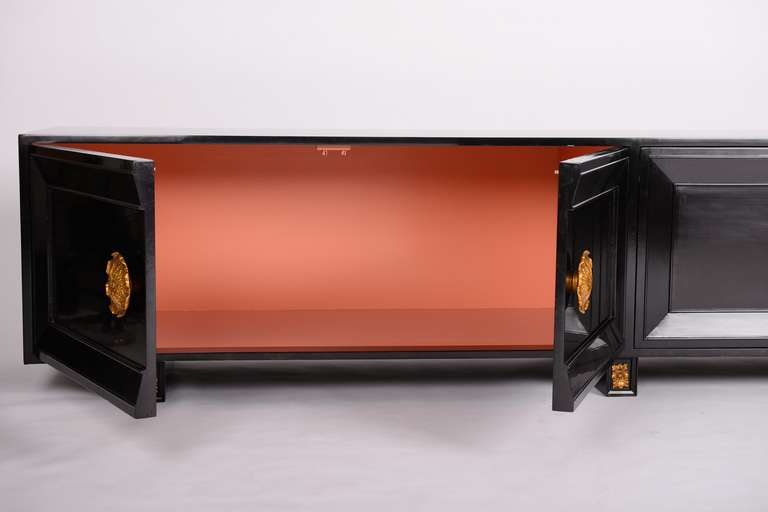 Long Lacquered Low Cabinet by William Haines In Excellent Condition In Palm Desert, CA