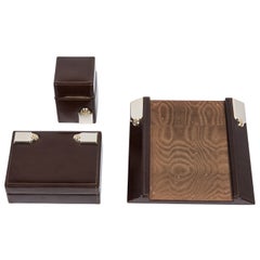 Retro Gucci Leather Box, Lighter and Notepad Holder