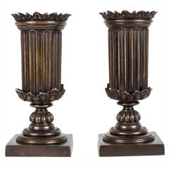 Pair of Small Bronze Neoclassical Vases