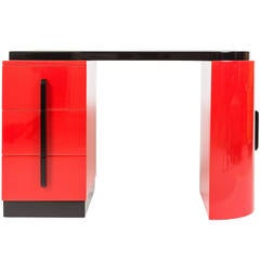 Chic Lacquered Art Deco Desk