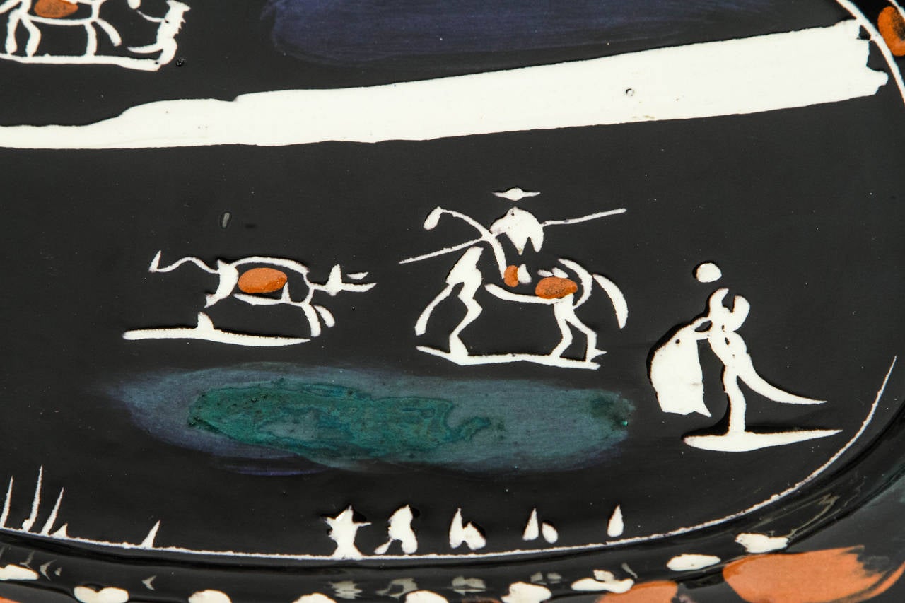 "Green Corrida, Variant" Madoura Ceramics, Ramié # 81 by Pablo Picasso