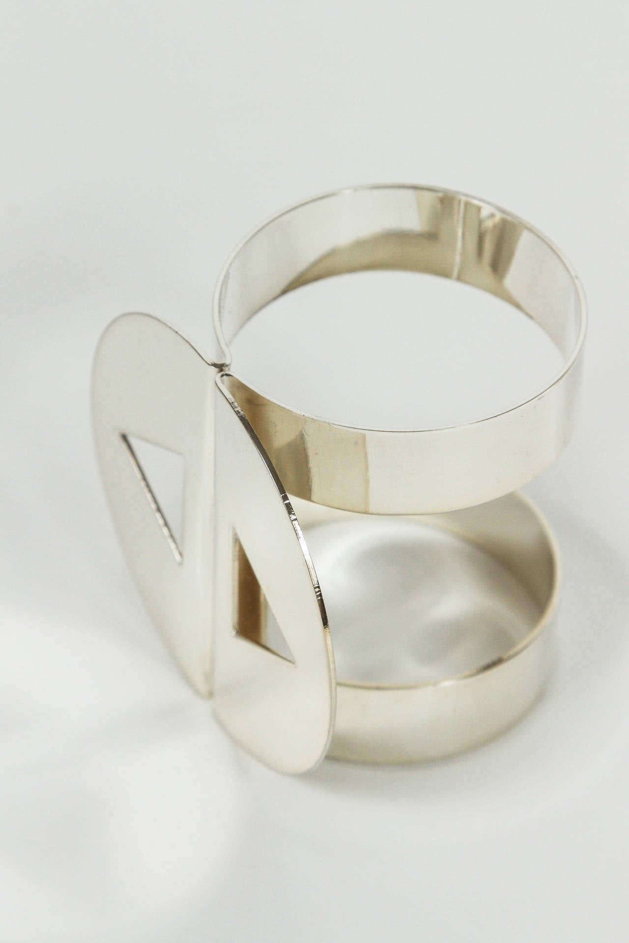 Silver Plate Set of Eight Memphis Group Napkin Rings by Nathalie Du Pasquier and Ajumi Han