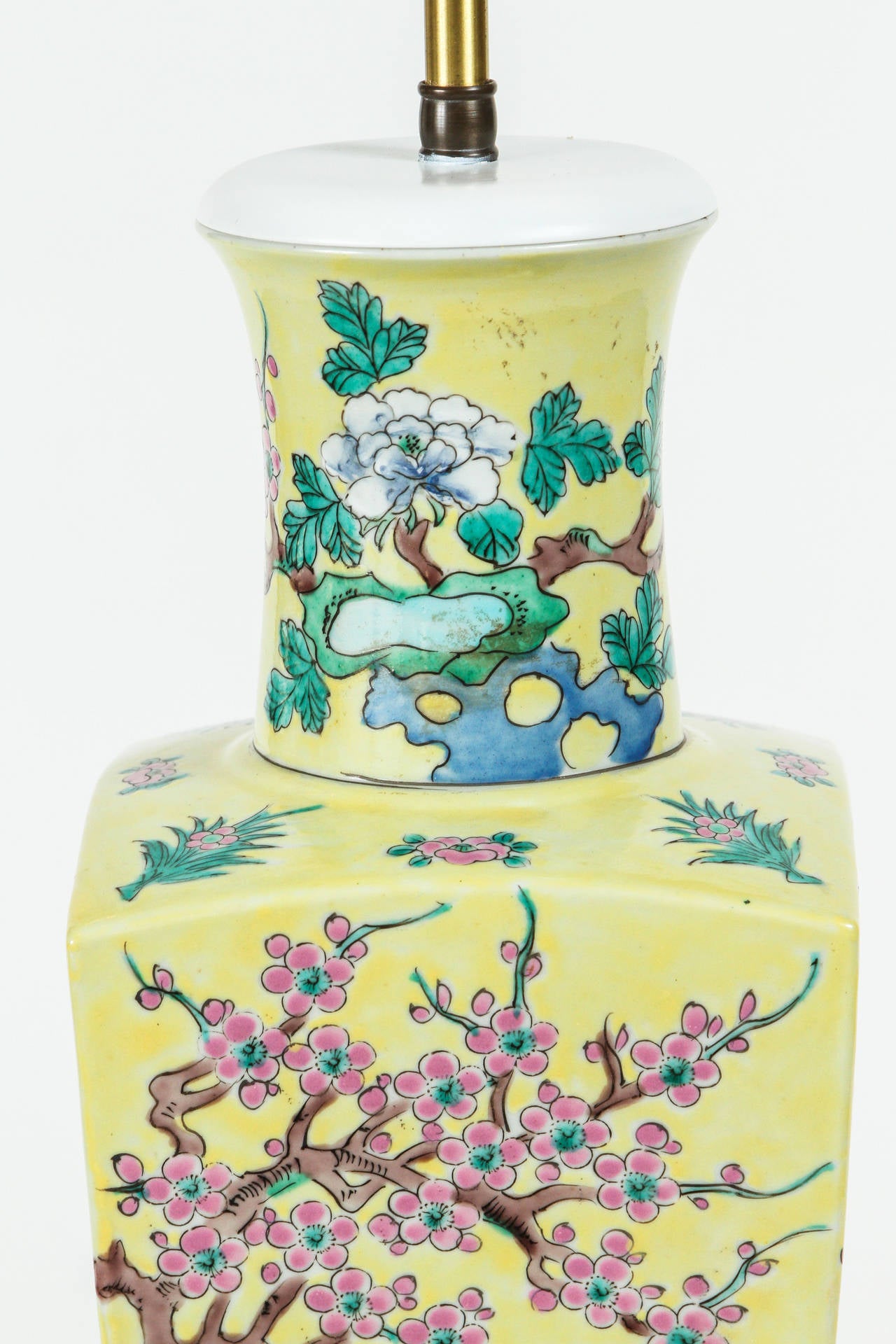 Painted Custom Designed Chinese Yellow Urn Lamp by William Haines