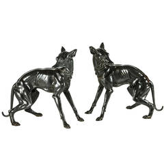 Life Size Bronze Hounds