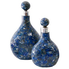 Vintage Lapis Lazuli & Silver Bottles