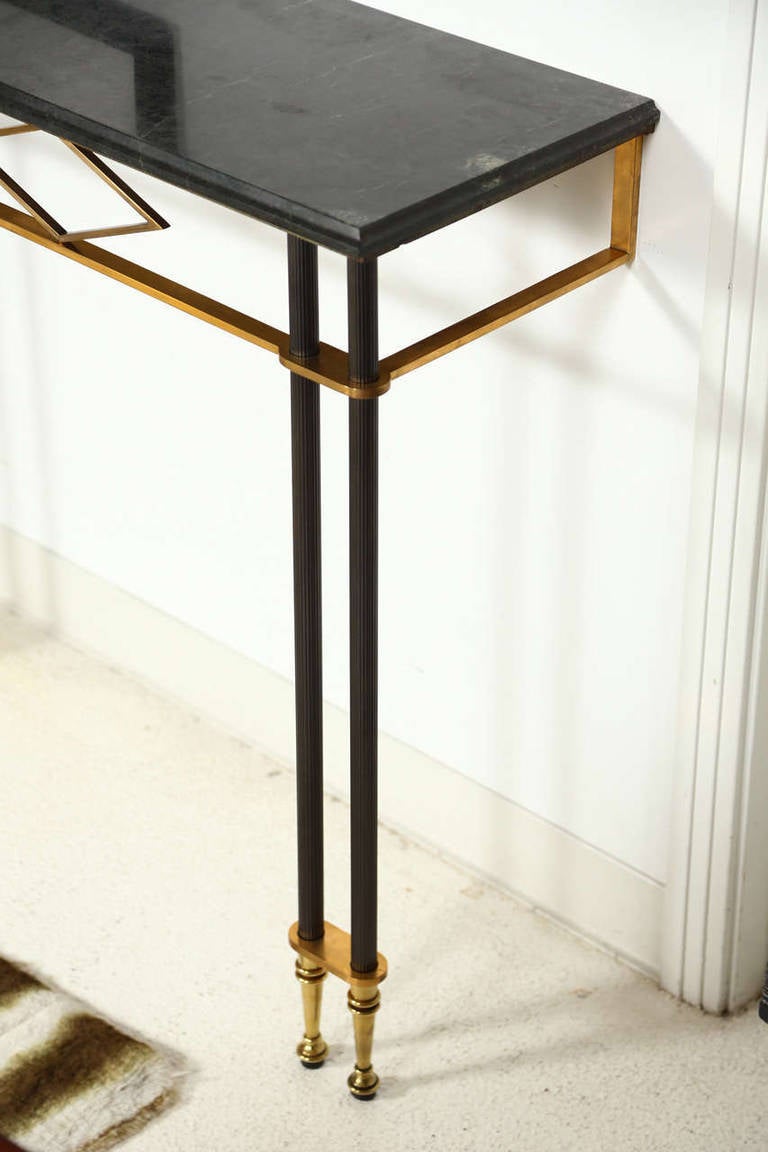 Narrow Wall Mounted Console Table by Jules Leleu In Excellent Condition In Palm Desert, CA