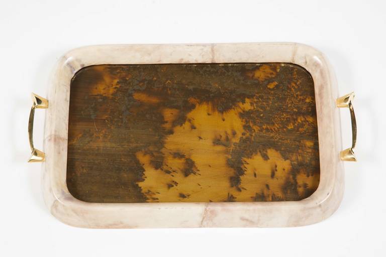 Mid-Century Modern Set of Two Lacquered Parchment Trays by Arturo Pani