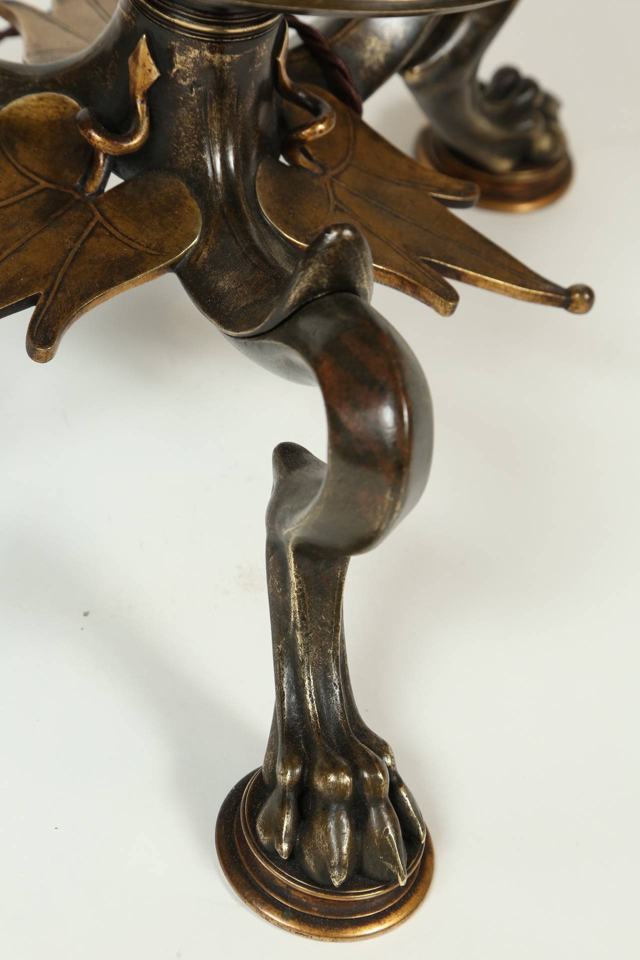 20th Century Neoclassical Cast Bronze Bacchus Floor Lamp For Sale