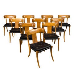 Set of Ten Klismos "Athens" Chairs by Stewart MacDougall for Glenn of California