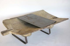 Antique Wood and Iron Coffee Table