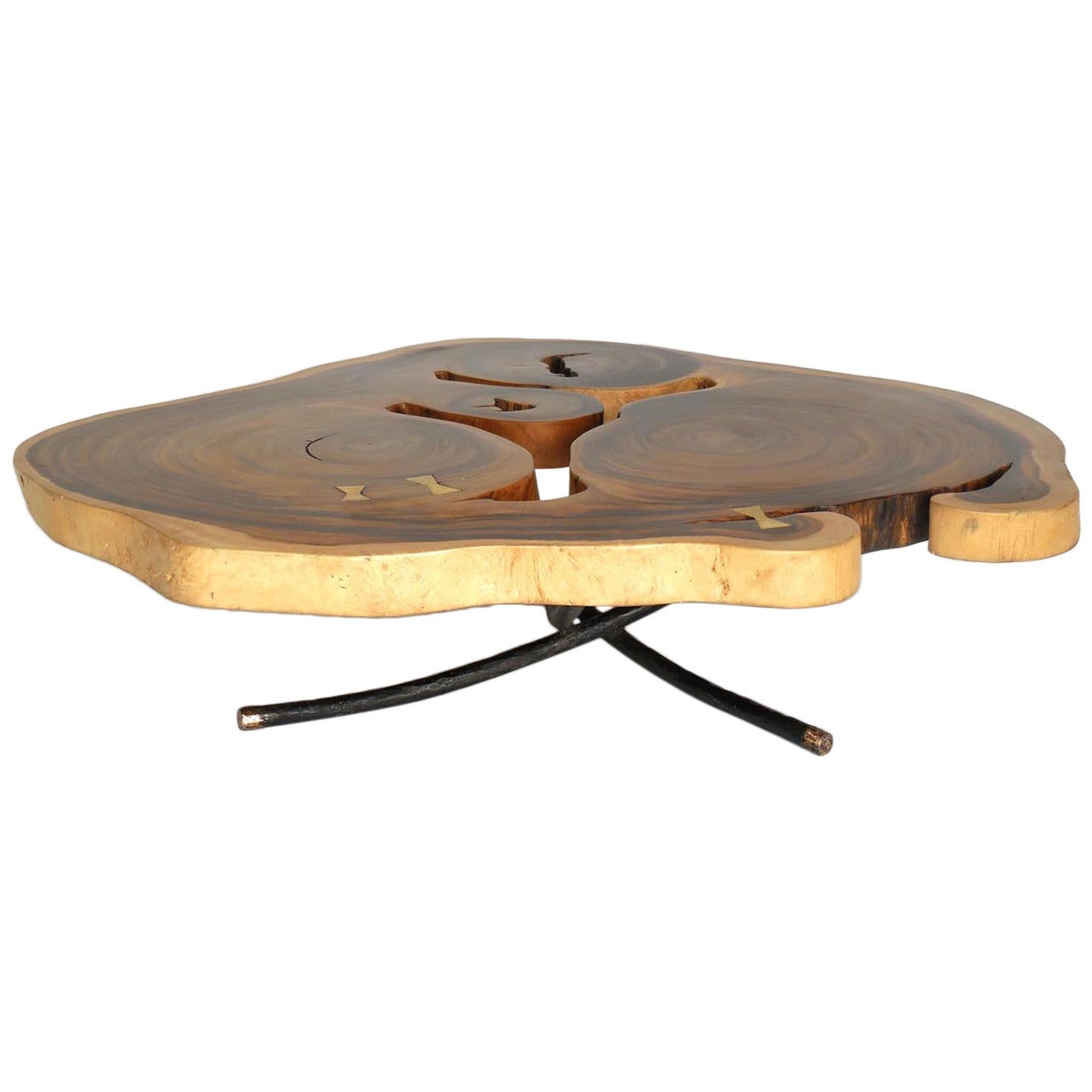 Bronze Inlay Freeform Coffee Table at 1stDibs