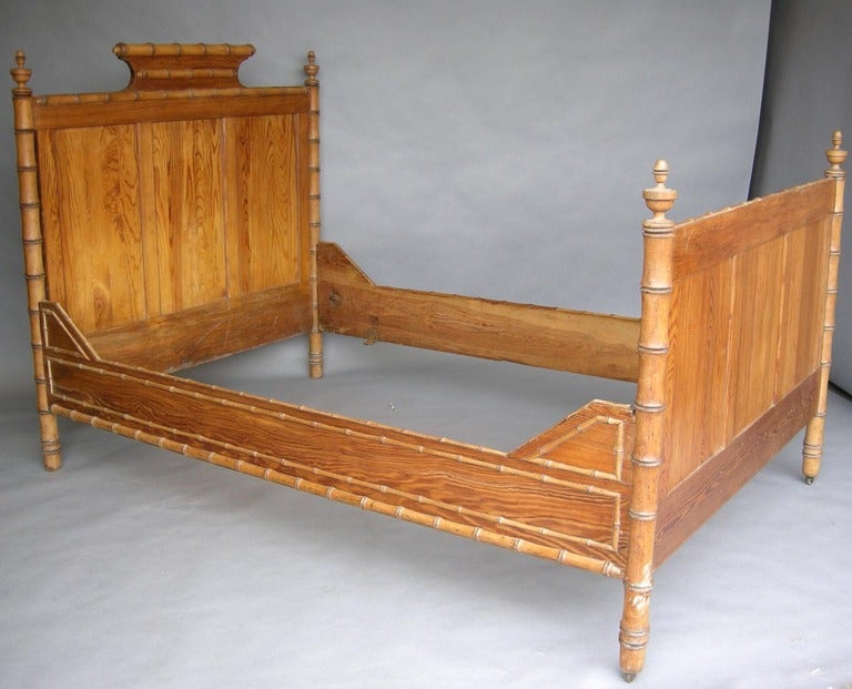 19th c French Faux Bamboo Bed