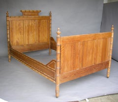 Antique 19th c French Faux Bamboo Bed