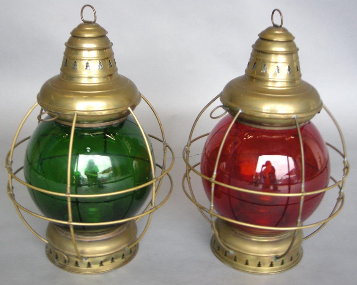 Green and Red Vintage Nautical lights