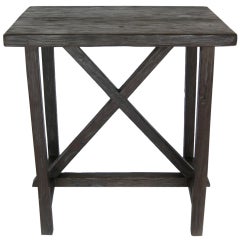 Reclaimed Wood X Side Table by Dos Gallos Studio