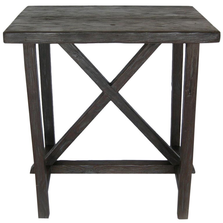 Reclaimed Wood X Side Table by Dos Gallos Studio For Sale at 1stDibs