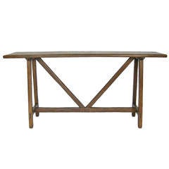 Custom Walnut Wood Console With Straight Legs 5