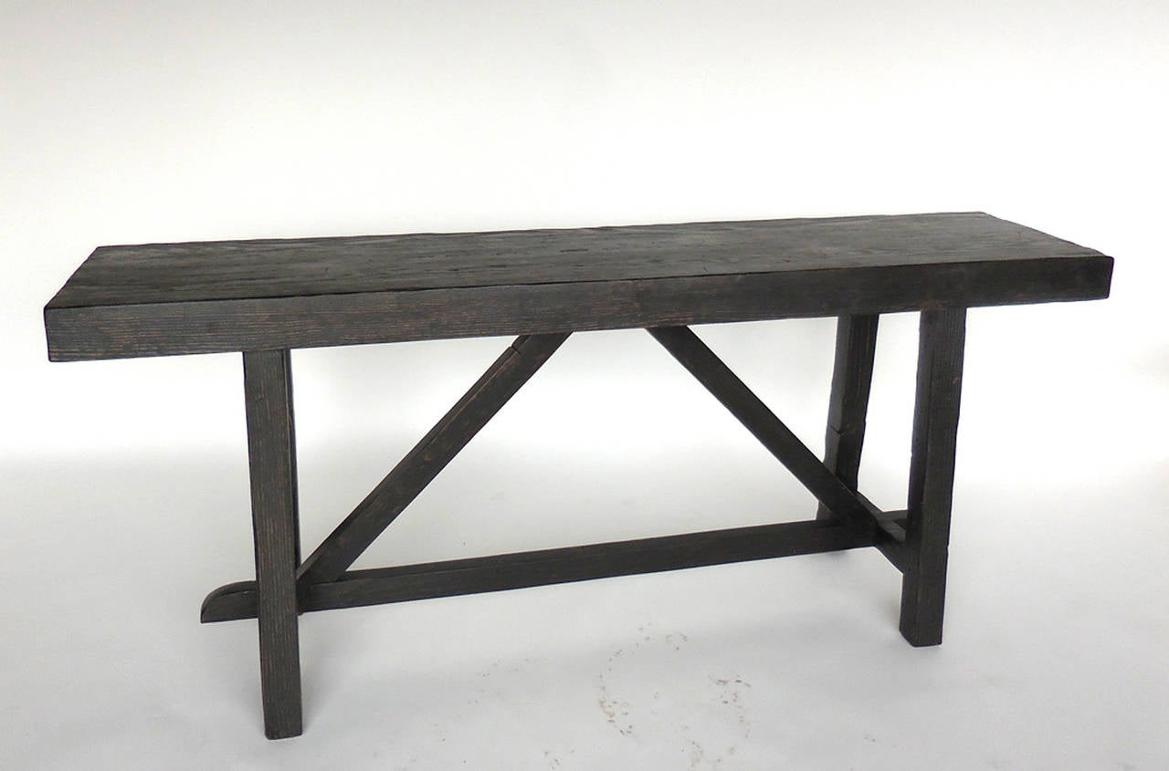 Contemporary Dos Gallos Custom Douglas Fir Wood Console For Sale