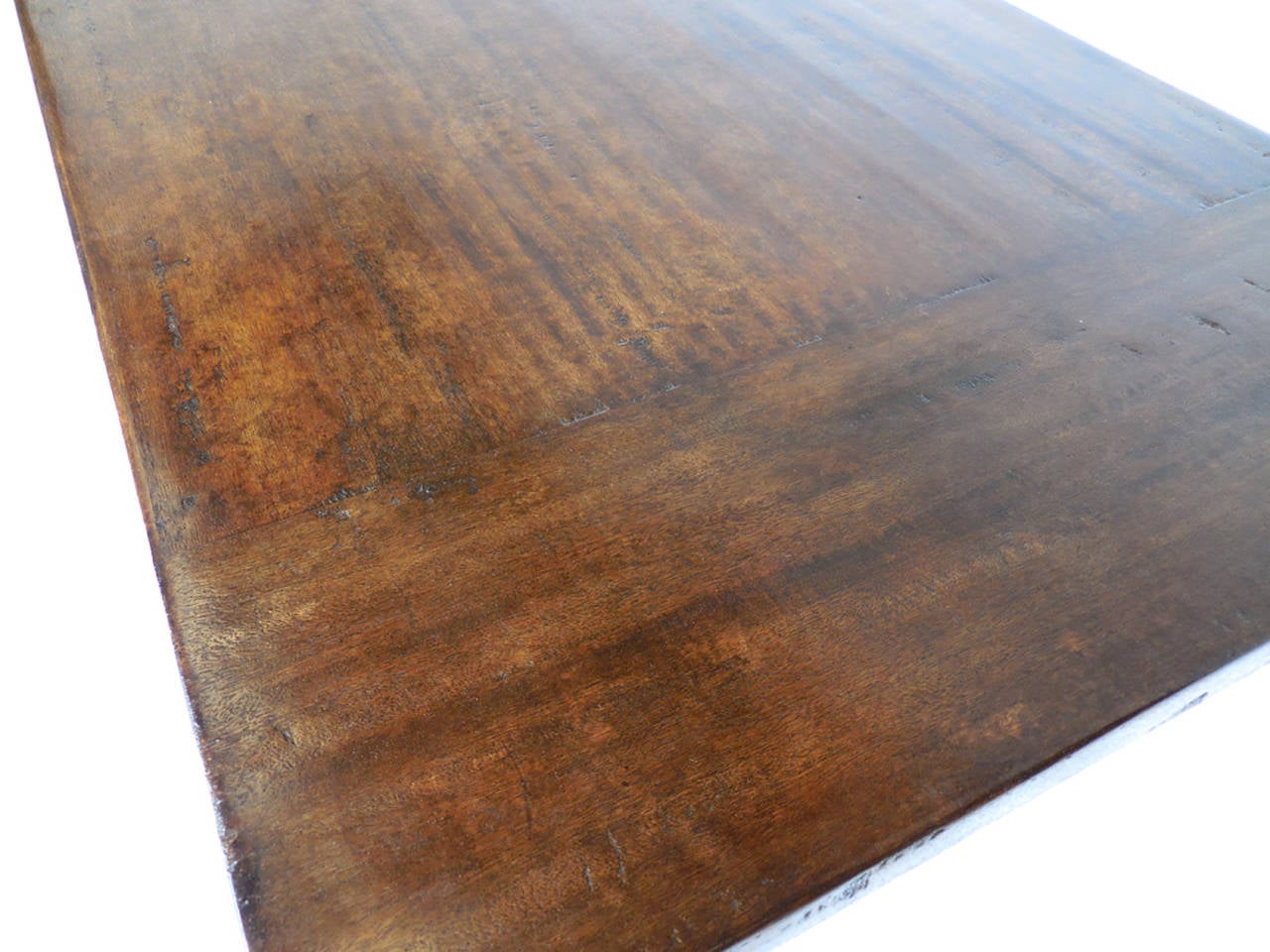Dos Gallos Custom Walnut Wood Trestle Table For Sale 1