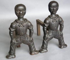 Antique Black Americana Andirons