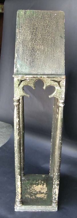 Guatemalan 19th Century Antique Gothic Style Painted Saint Display Case