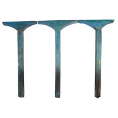 19th Century Antique Painted Wooden Columns and Arches - Set of Three