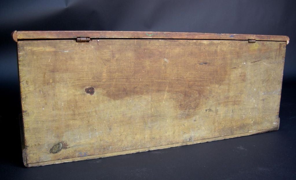 Primitive New England Comb Painted Chest