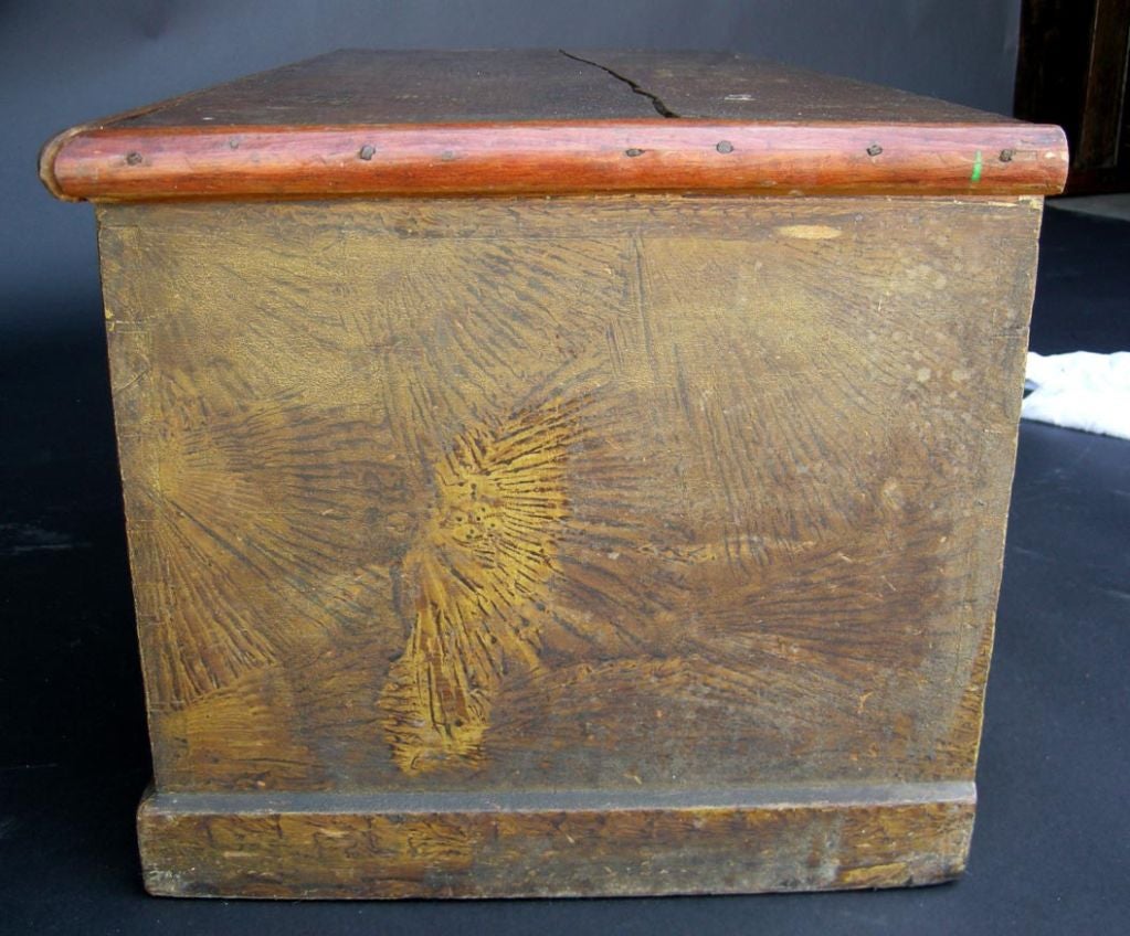 American New England Comb Painted Chest