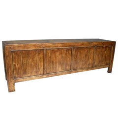 Custom Walnut Japanese Inspired Rustic Console, Buffet or Cabinet by Dos Gallos 