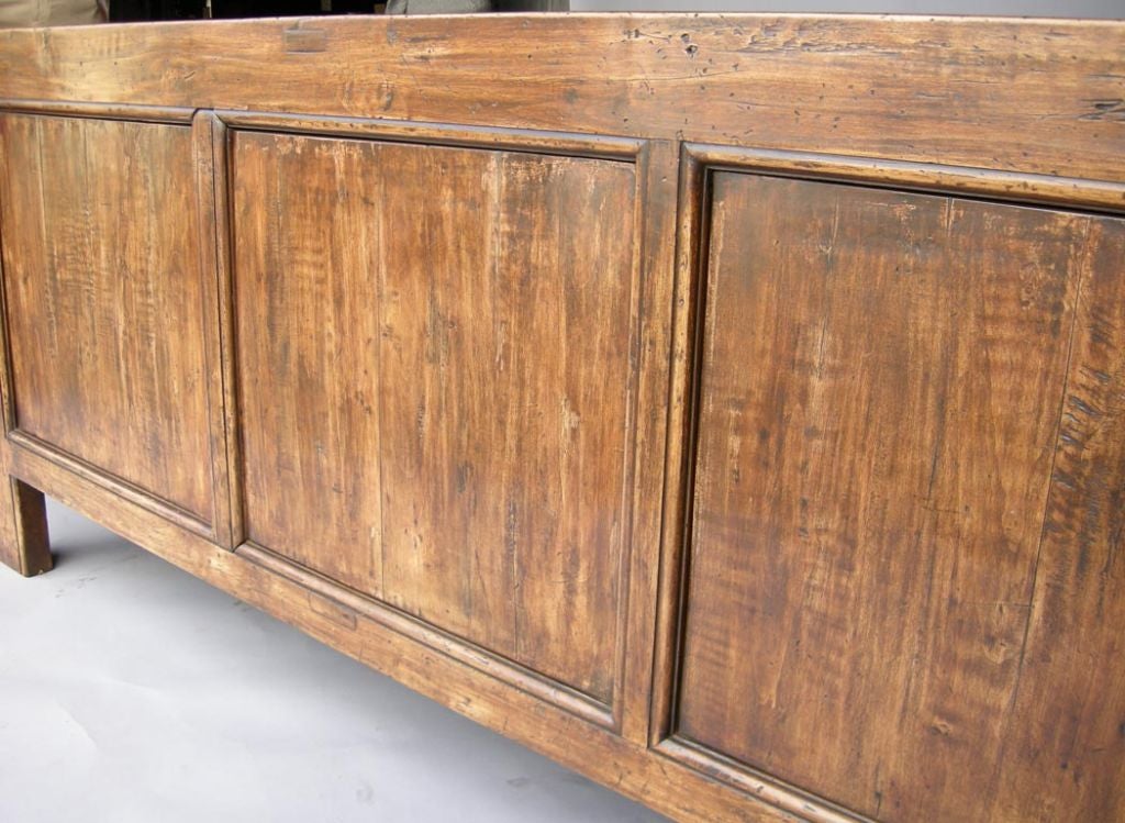 Custom Walnut Japanese Inspired Rustic Console, Buffet or Cabinet by Dos Gallos  For Sale 1