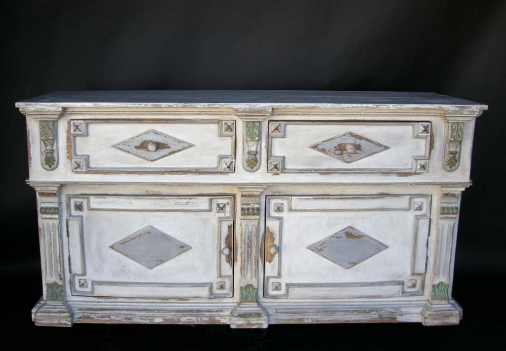 White and gray painted conacaste wood buffet with two doors and two drawers
FOR OUR COMPLETE INVENTORY PLEASE GO TO www.dosgallos.com