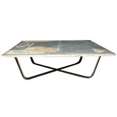 Antique Industrial Zinc Top Coffee Table