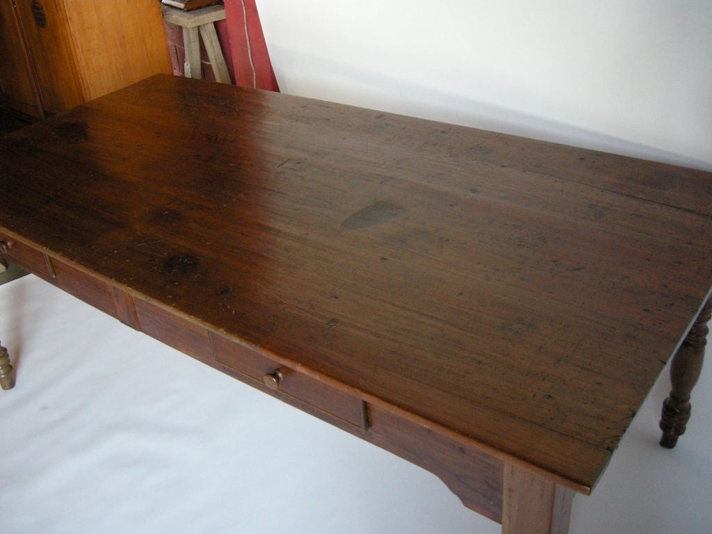 Antique Farm Table With Four Drawers 1