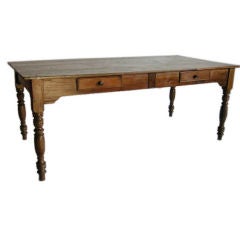 Antique Farm Table With Four Drawers