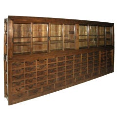 Very Large 19th Century Japanese Apothecary/Display Cabinet With Glass Doors