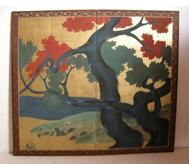 Rimpa School Painted Screen
