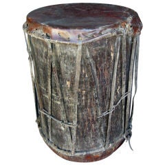 Antique Wood and Leather Ceremonial Drum