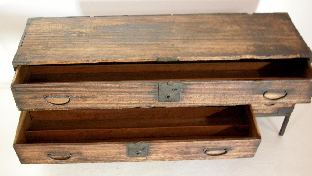 Antique 19th Century Japanese Sword Chest With Two Drawers 1