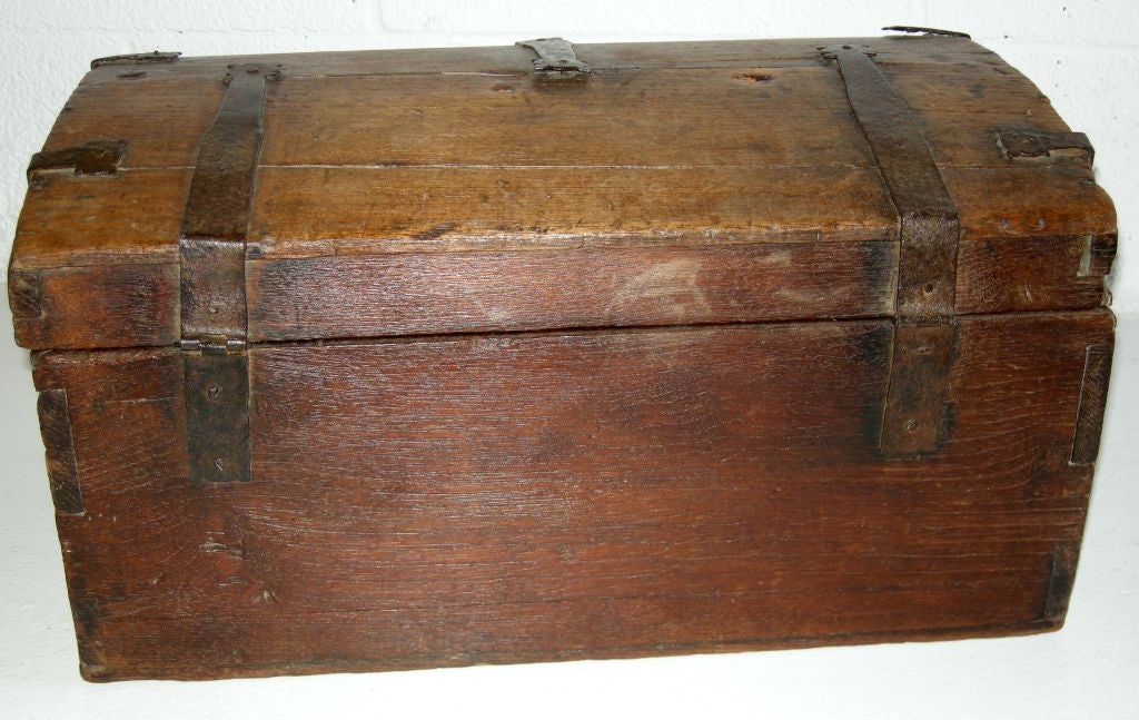 Early 19th Century Spanish Colonial Wooden Dome Top Chest 2