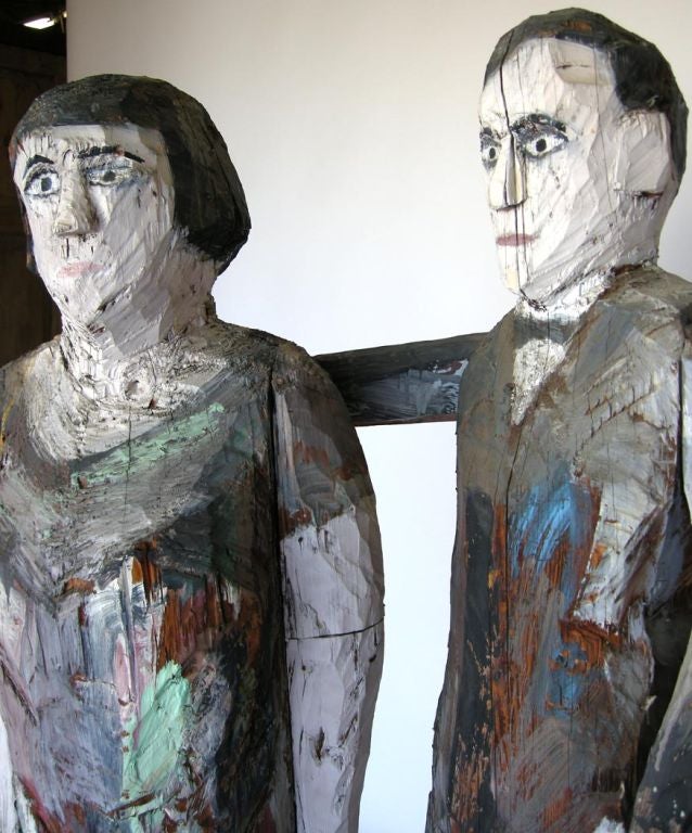 Folk Art Pair of Jim Lawrence Sculptures