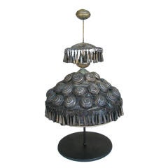 19th Century Tin Wedding Head Dress on Custom Stand 9