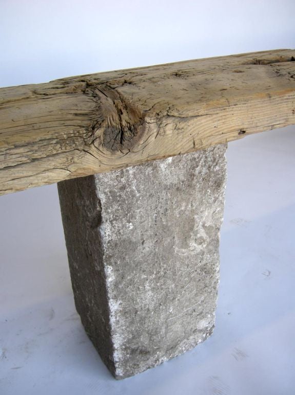 19th Century Stone and Elm Console
